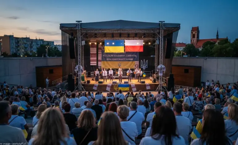 Благодійний концерт на підтримку України у кошалінському амфітеатрі.